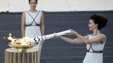 Athens Olympic flame handover ceremony